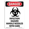 Signmission Safety Sign, OSHA Danger, 24" Height, Aluminum, Infection Hazard Handle, Portrait OS-DS-A-1824-V-1373